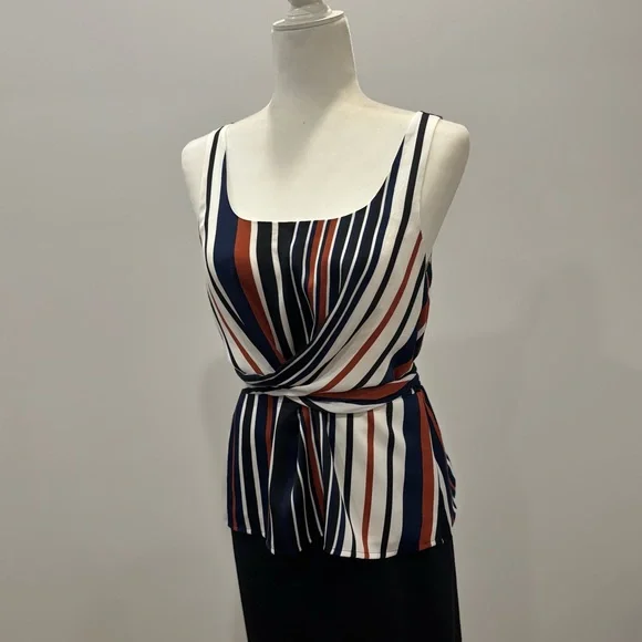 Express Navy and White Striped Blouse - Picture 2 of 7